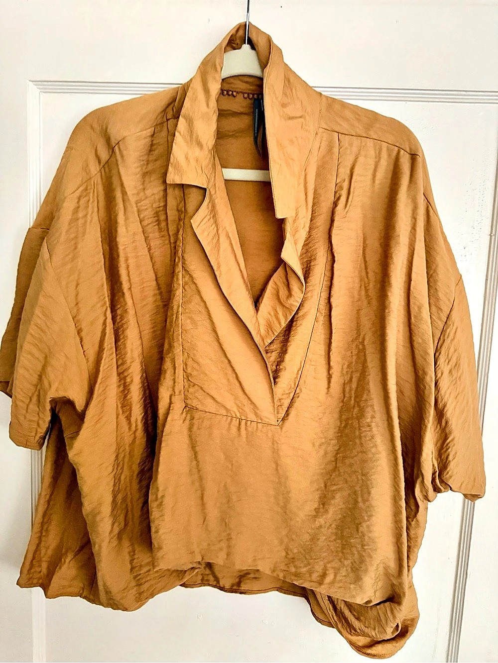 Anthropologie Brown V Neck Blouse Like New